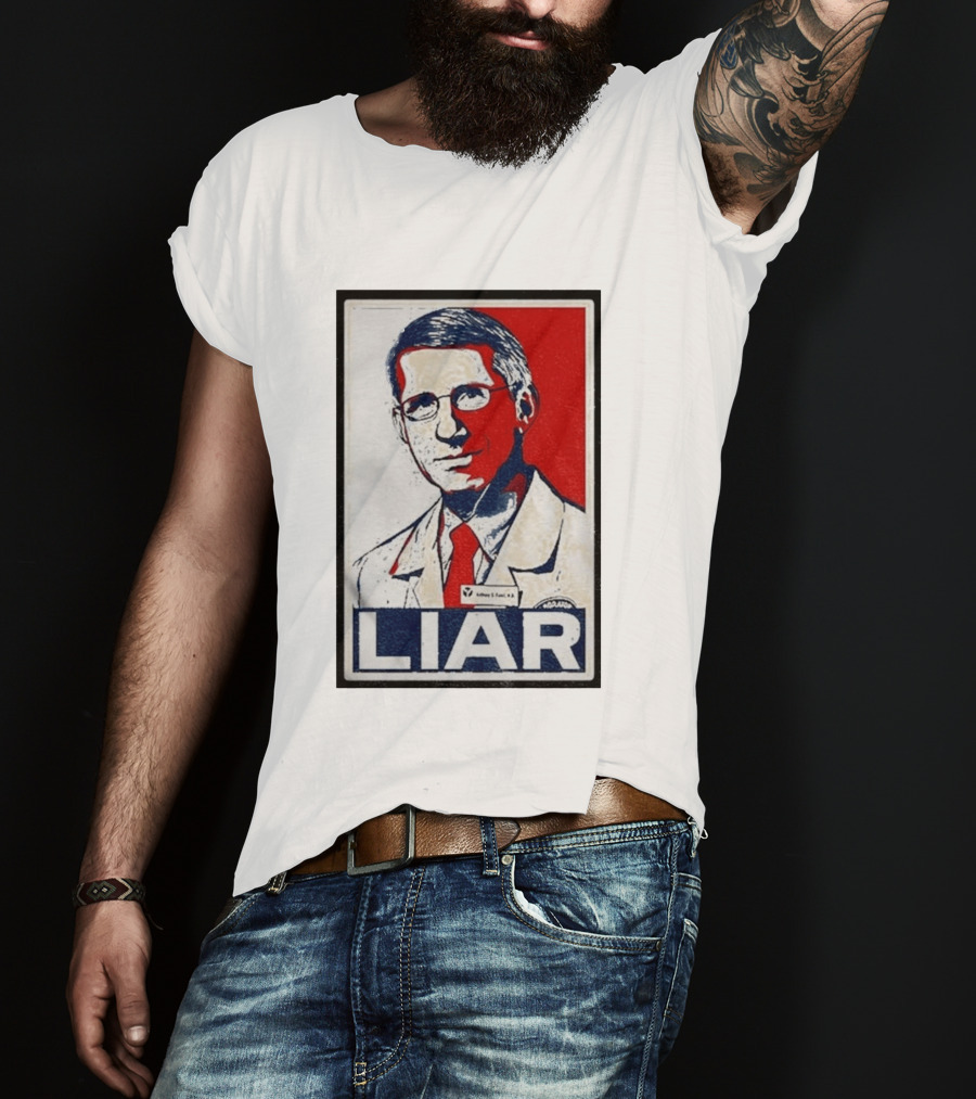 Dr Fauci Liar Political Parody Red White Blue T-Shirt