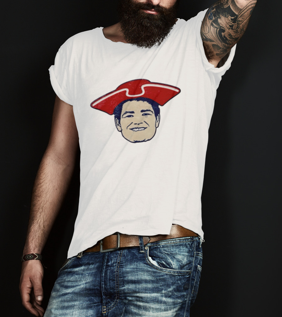 Drake Maye New England Captain Face Hat T-Shirt