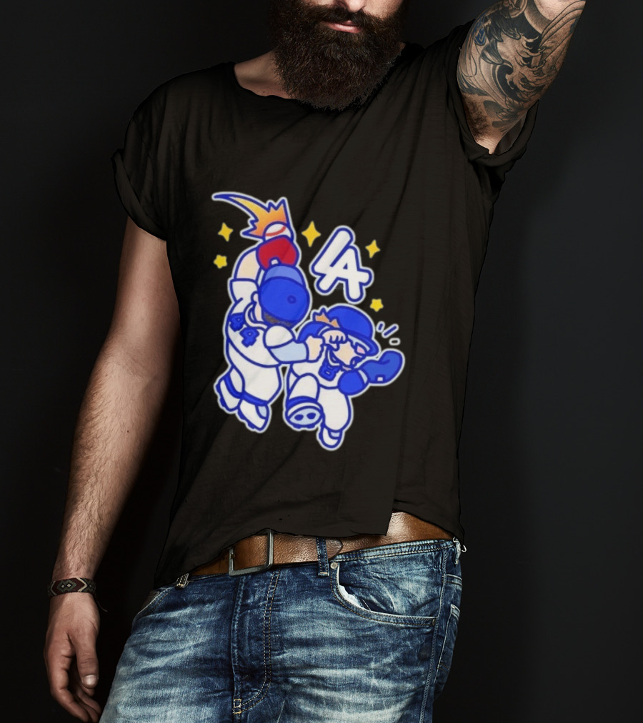 Shohei Ohtani Mookie Betts Cartoon LA Dodgers Baseball Clash T-Shirt