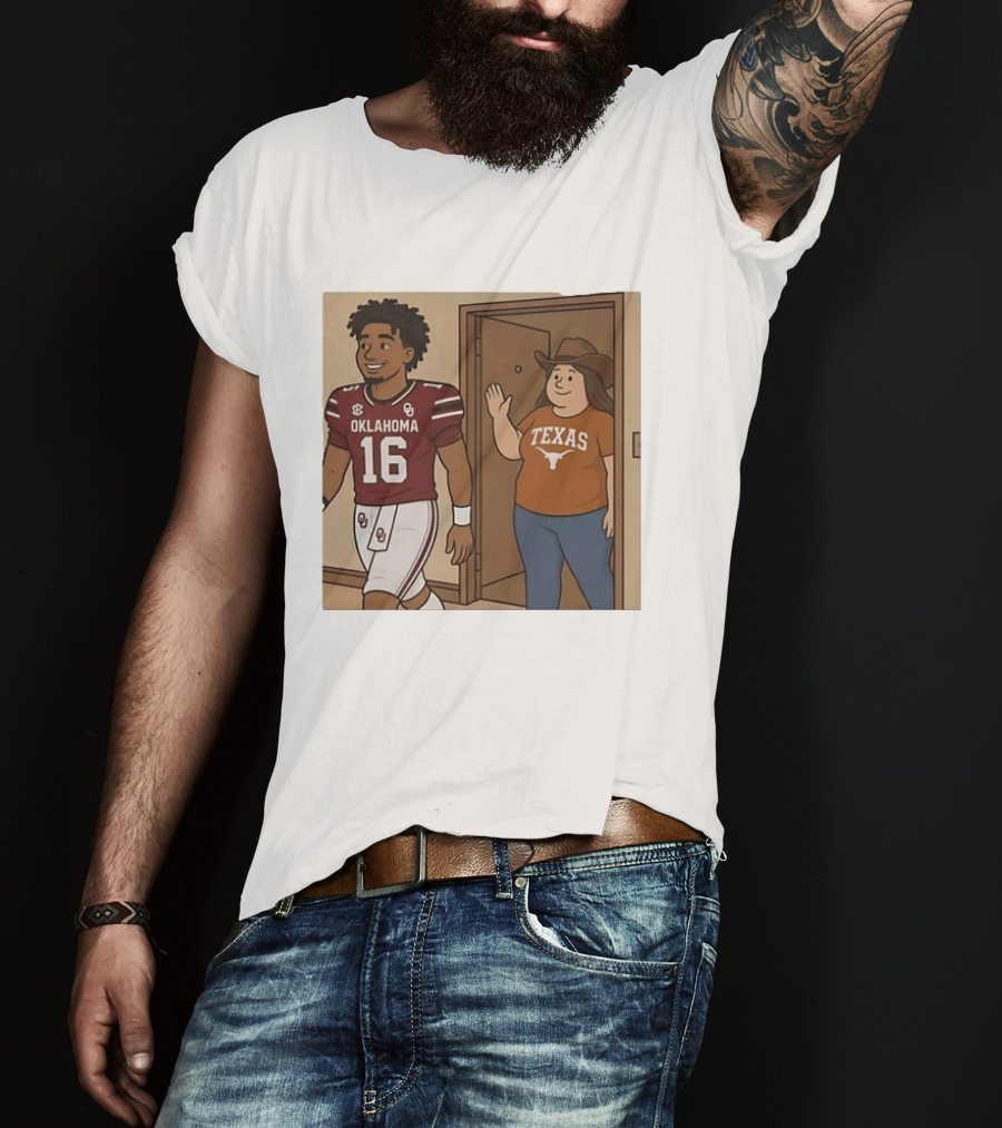 Oklahoma Sooners 16 Vs Texas Longhorns Football SEC Rivalry T-Shirt