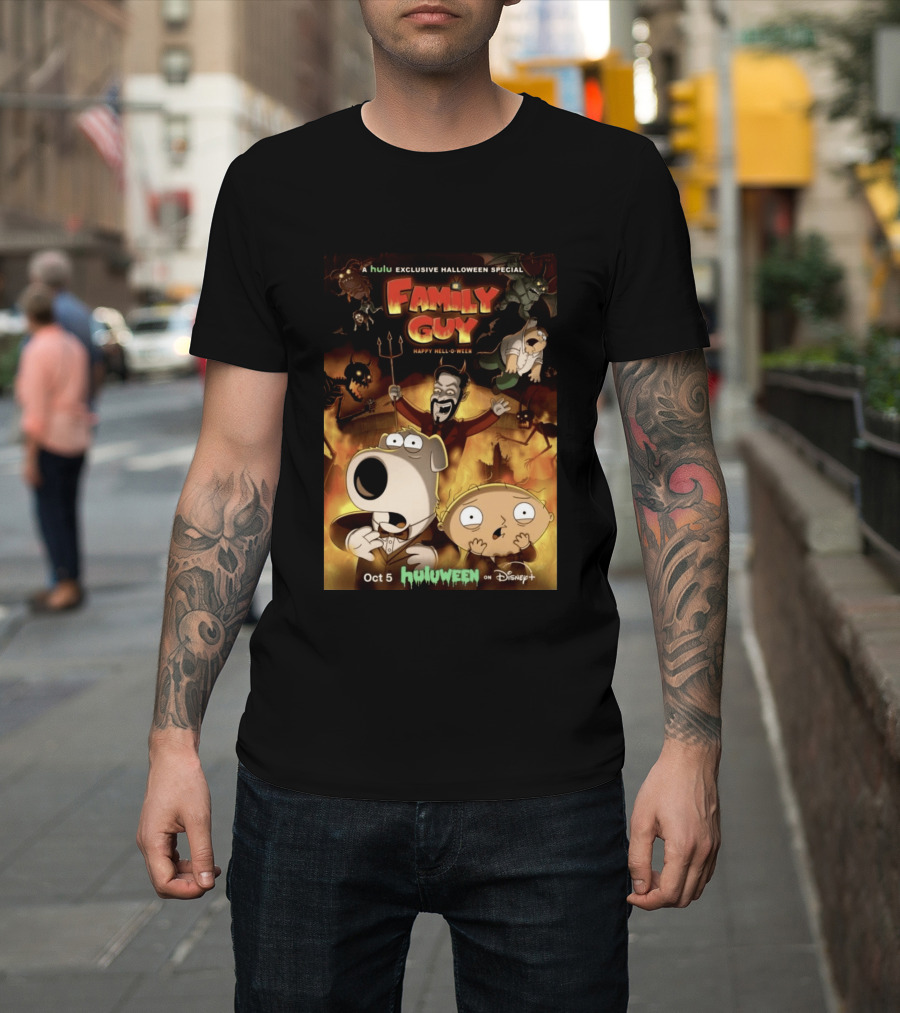 Hulu Exclusive Halloween Special Family Guy Happy Hell O Ween Oct 5 Huloween On Disney Plus T-Shirt