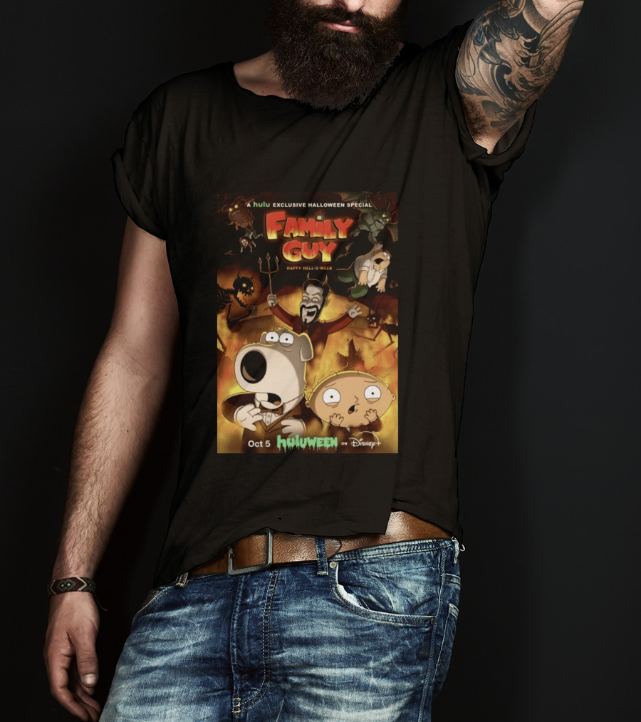 Hulu Exclusive Halloween Special Family Guy Happy Hell O Ween Oct 5 Huloween On Disney Plus T-Shirt