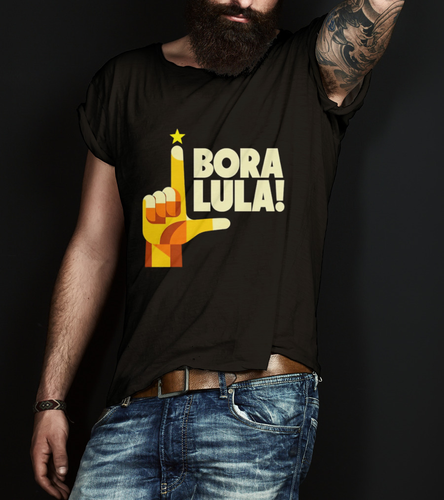 Bora Lula Political Campaign Brazil President Star Hand Gesture T-Shirt