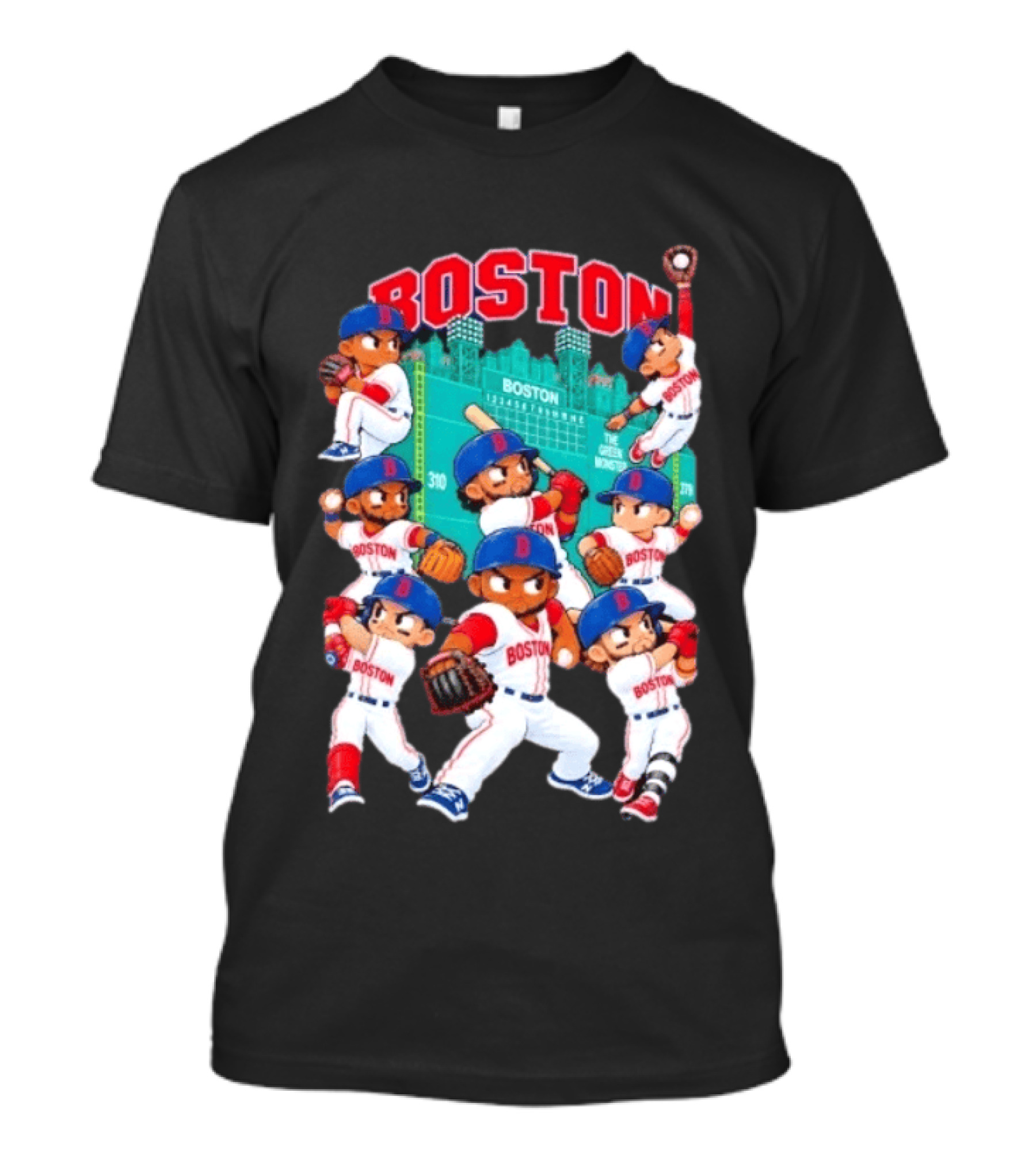 Boston Red Sox Fenway Park Animated Characters 2026 Postseason T-Shirt