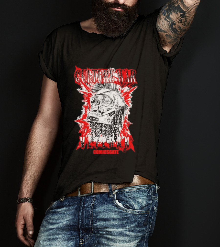 Culture War Veteran Punk Skull Comicsgate T-Shirt