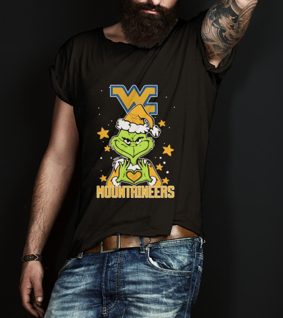 West Virginia Mountaineers Christmas Grinch Fan Gear T-Shirt