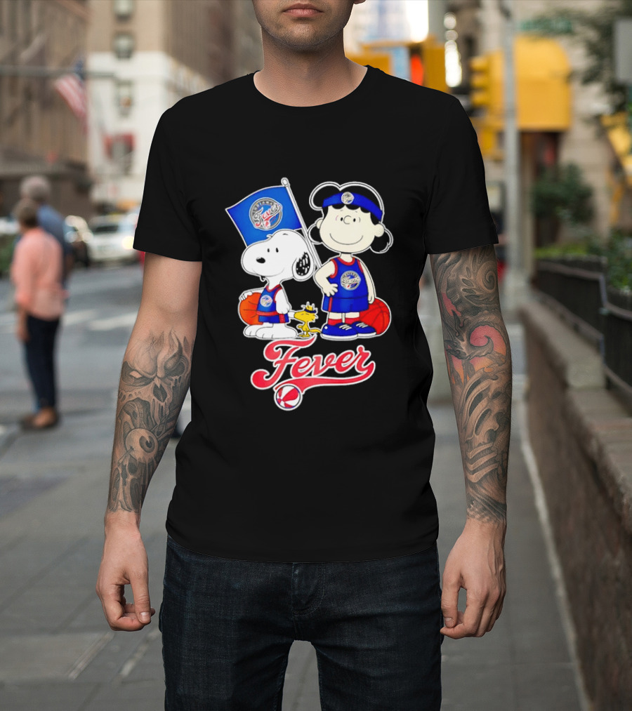 Peanuts Snoopy And Lucy Indiana Fever Basketball Team Fan Characters T-Shirt