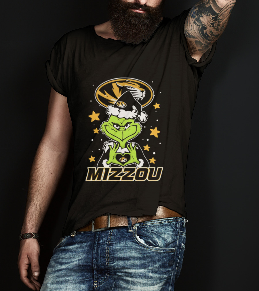 Mizzou Tigers Grinch Christmas NCAA College Football T-Shirt