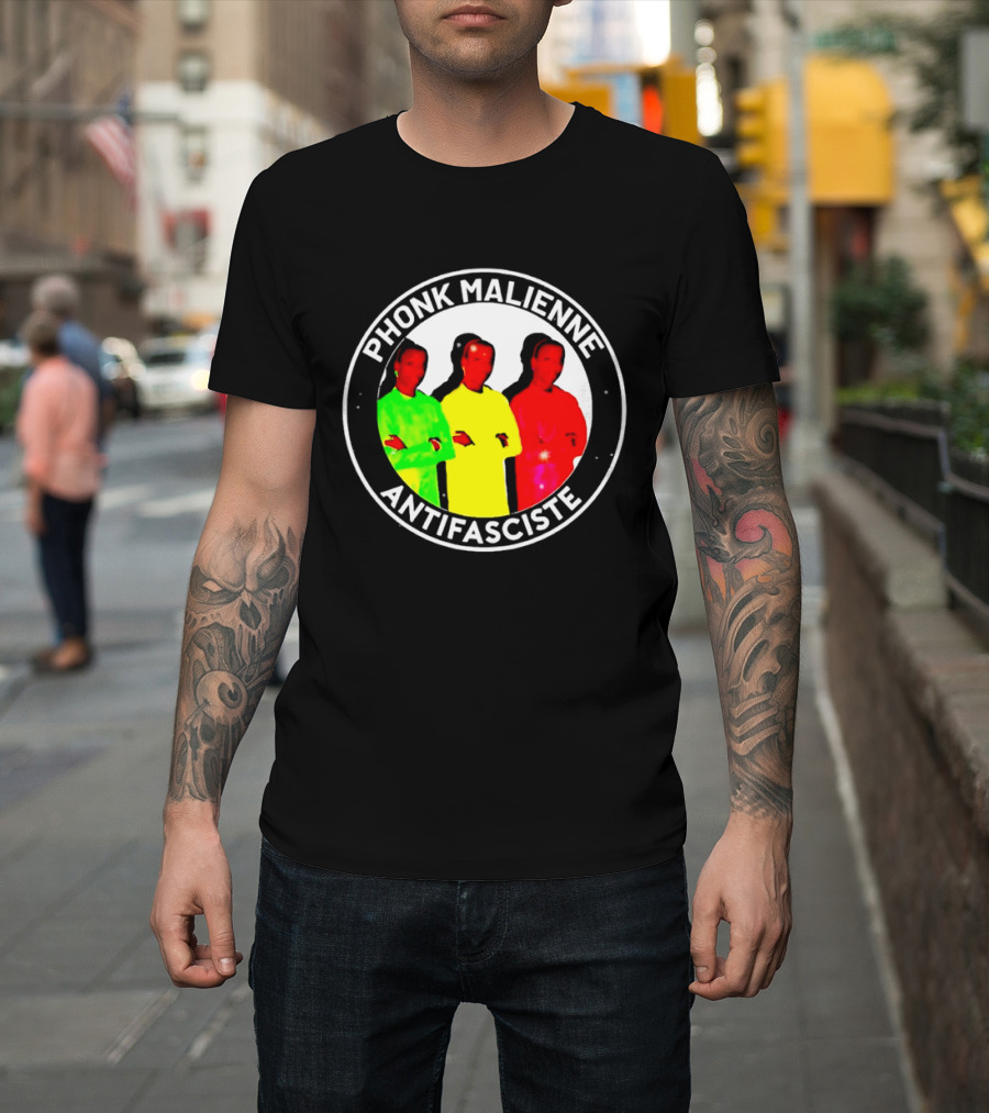 Phonk Malienne Antifasciste Music Mali Circle T-Shirt