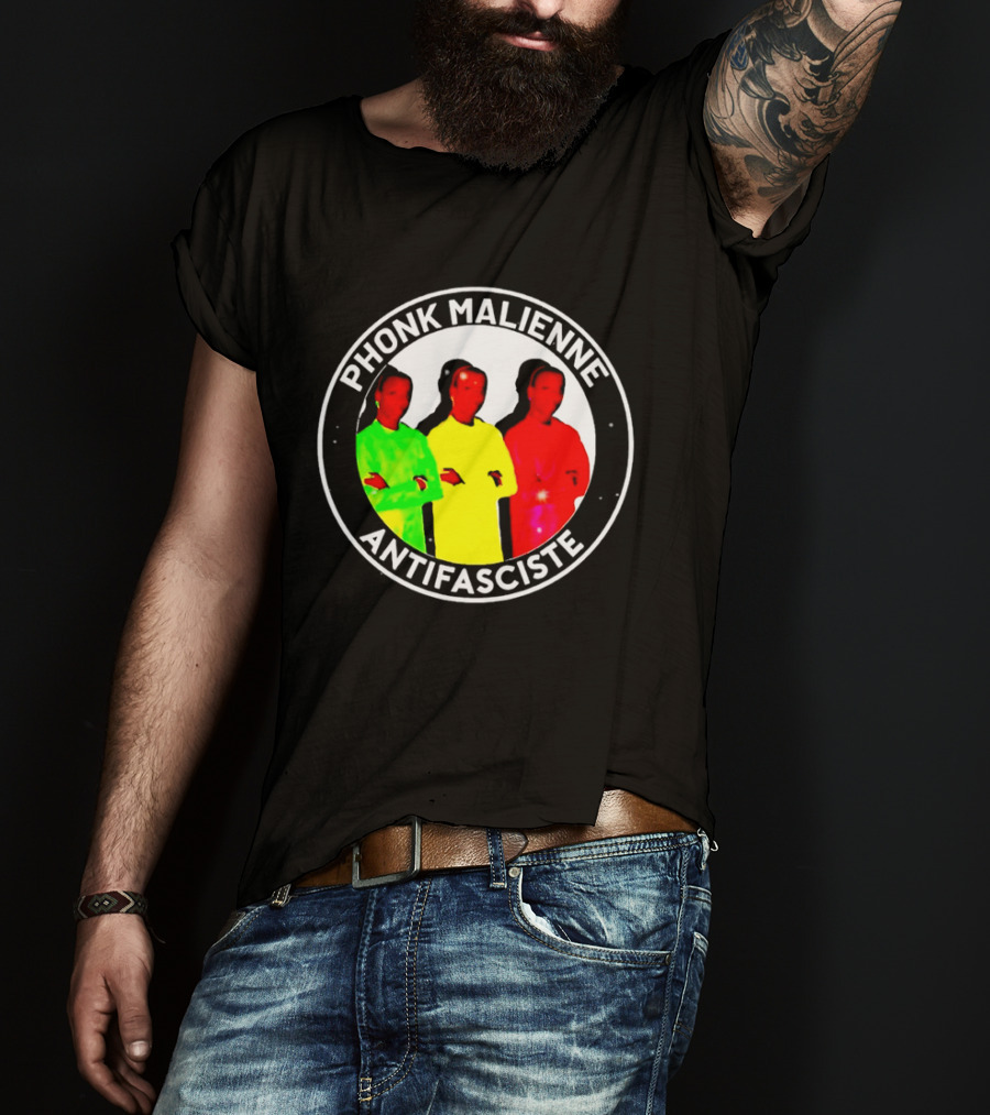 Phonk Malienne Antifasciste Music Mali Circle T-Shirt