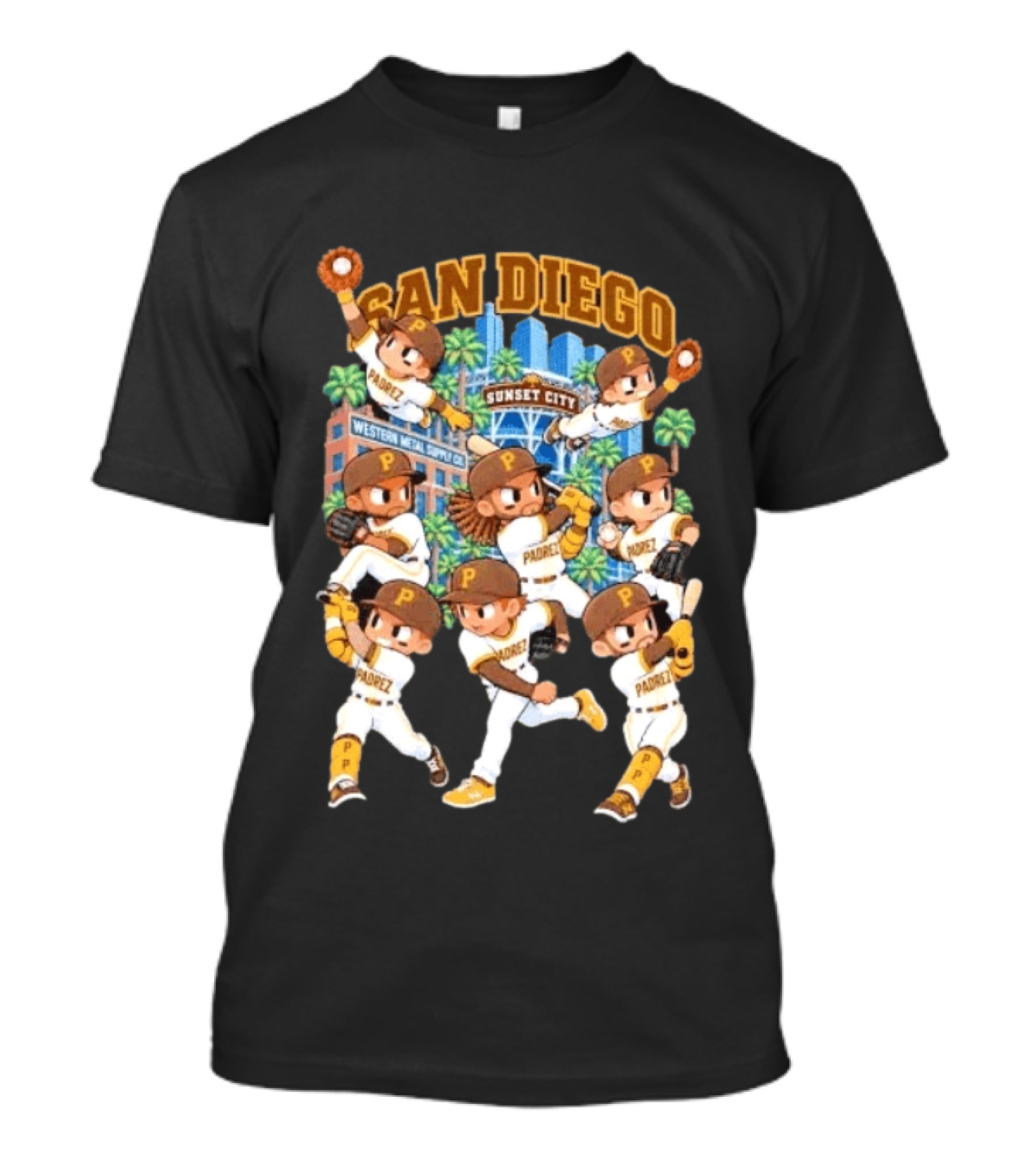 San Diego Padres Sunset City Western Metal Supply Co Players T-Shirt