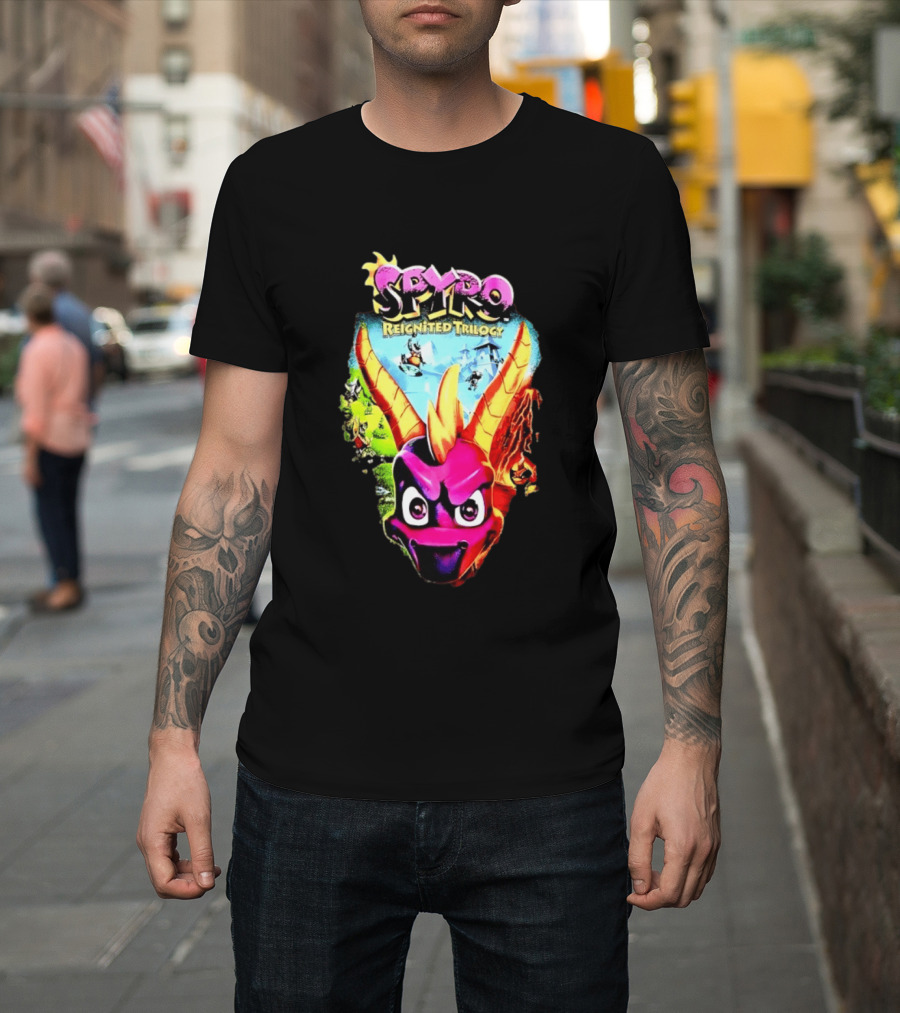 Spyro Reignited Trilogy PlayStation Game Dragon Character Image T-Shirt