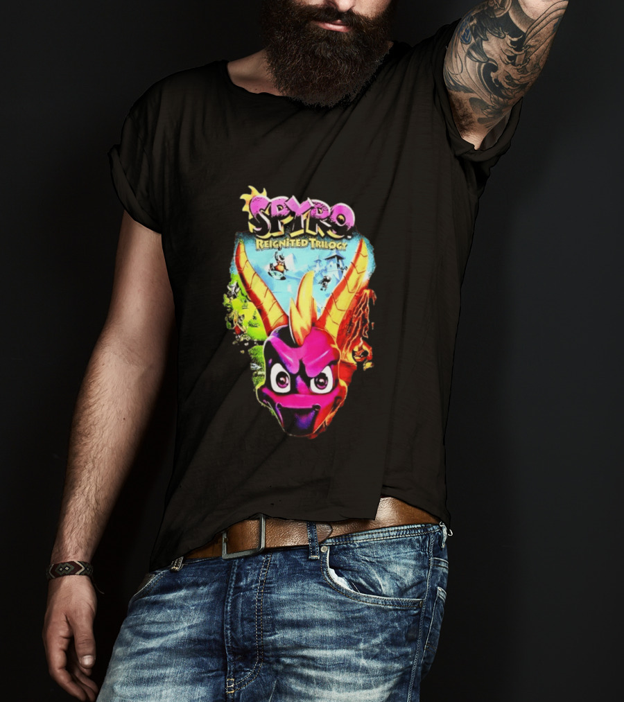 Spyro Reignited Trilogy PlayStation Game Dragon Character Image T-Shirt