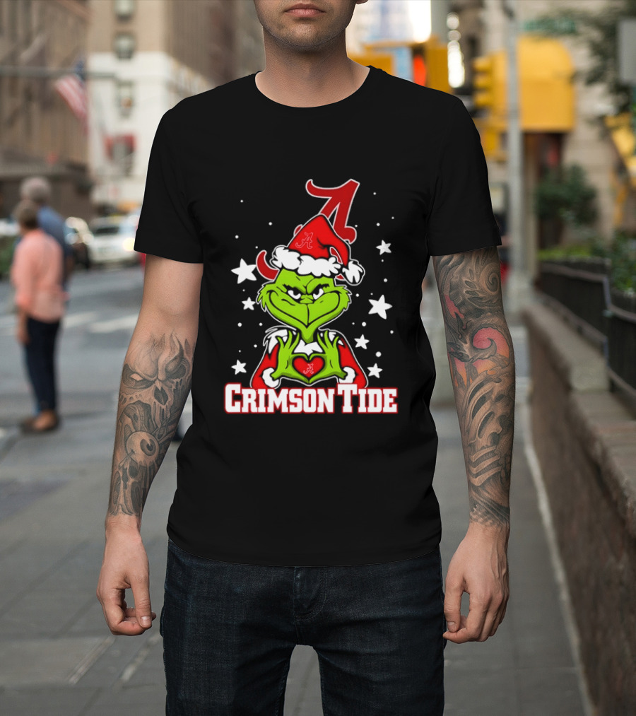 Alabama Crimson Tide Grinch Christmas Holiday T-Shirt