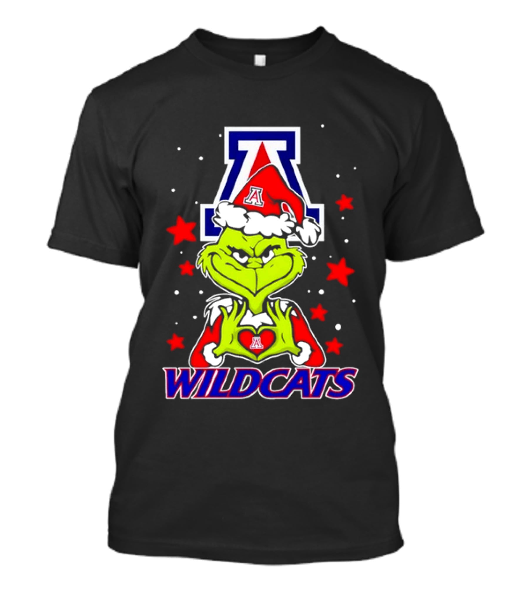 Arizona Wildcats Christmas Grinch NCAA Fan Gear T-Shirt