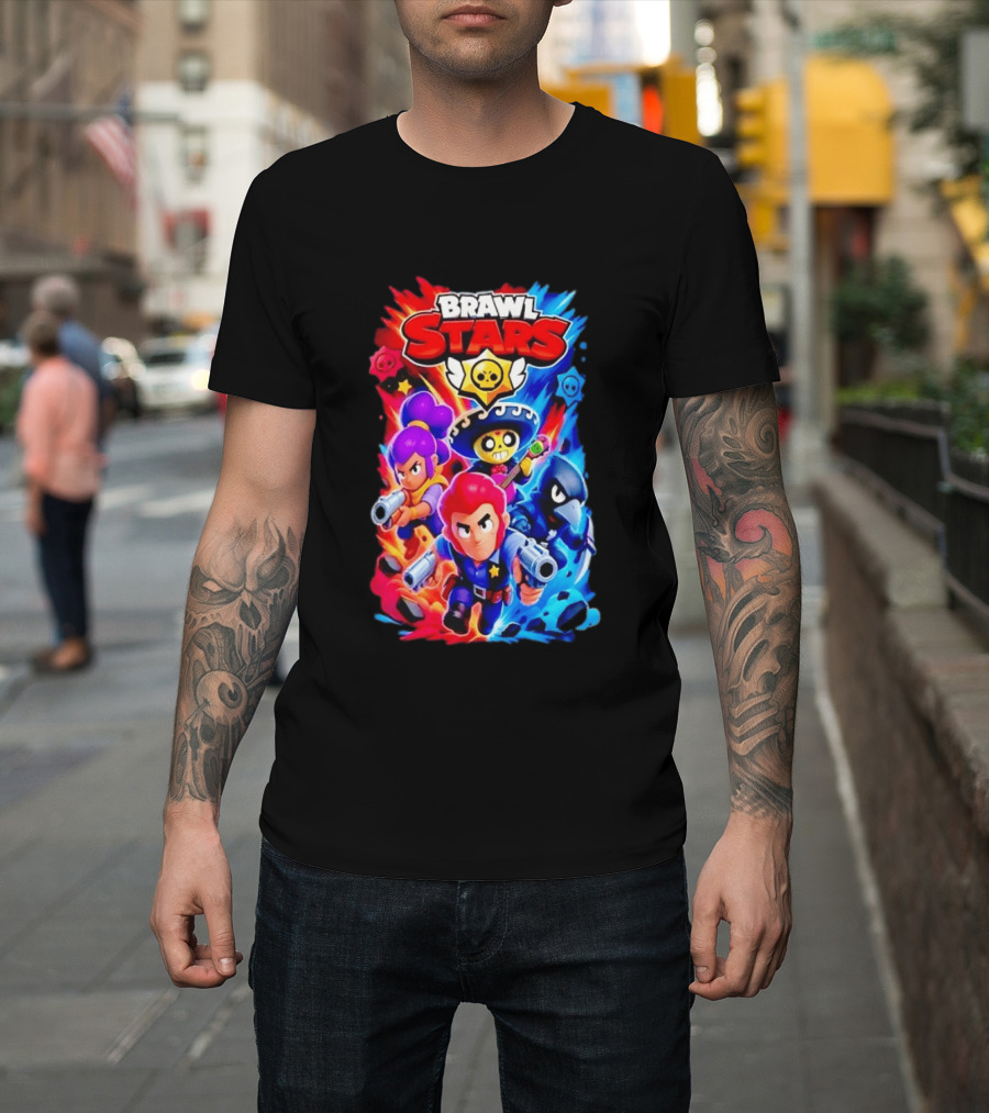 Brawl Stars Characters Action Group Gaming Showdown T-Shirt