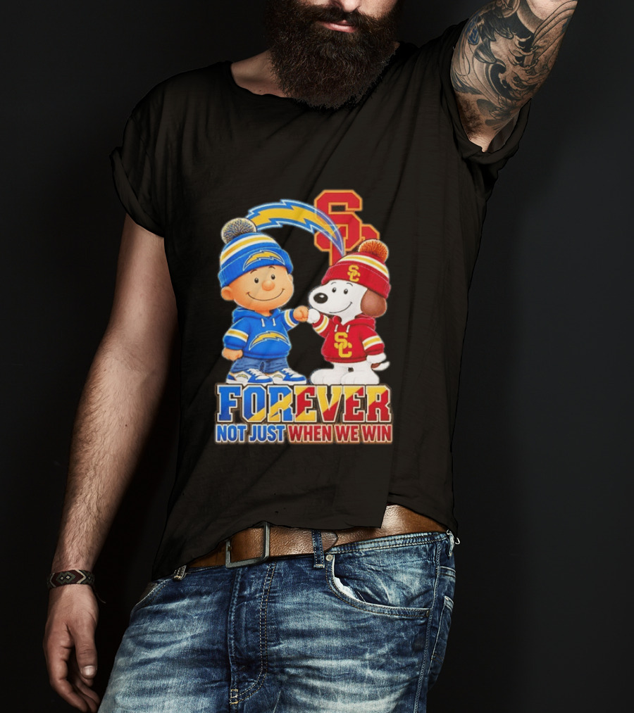 Charlie Brown Snoopy Los Angeles Chargers USC Trojans Forever Not Just When We Win T-Shirt