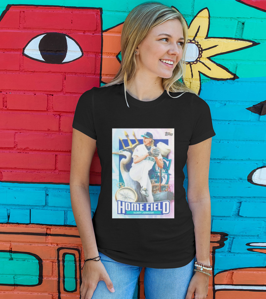 Randy Johnson Seattle Mariners Topps Home Field Baseball Card Mariners T-Shirt