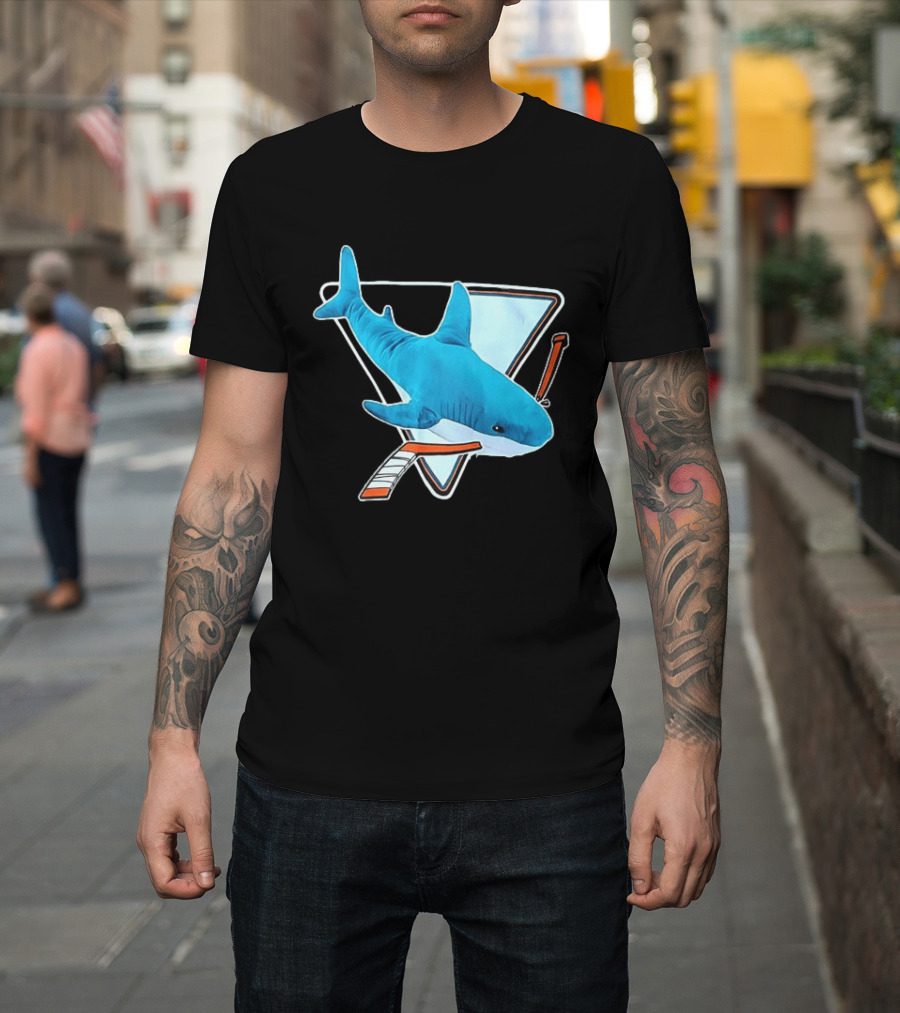 San Jose Sharks Hockey Stick Triangle Plush Toy T-Shirt