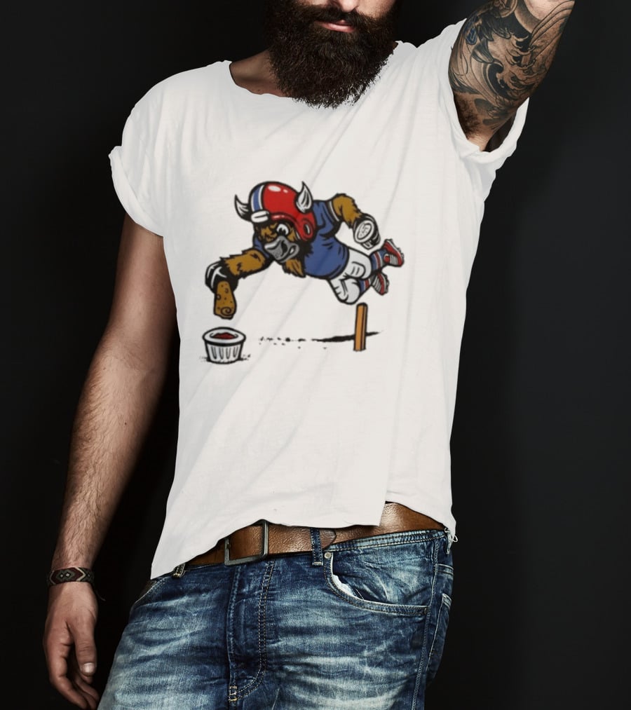 Buffalo Bills Mascot Football Helmet Diving Tortilla Chip Gameday Dip T-Shirt