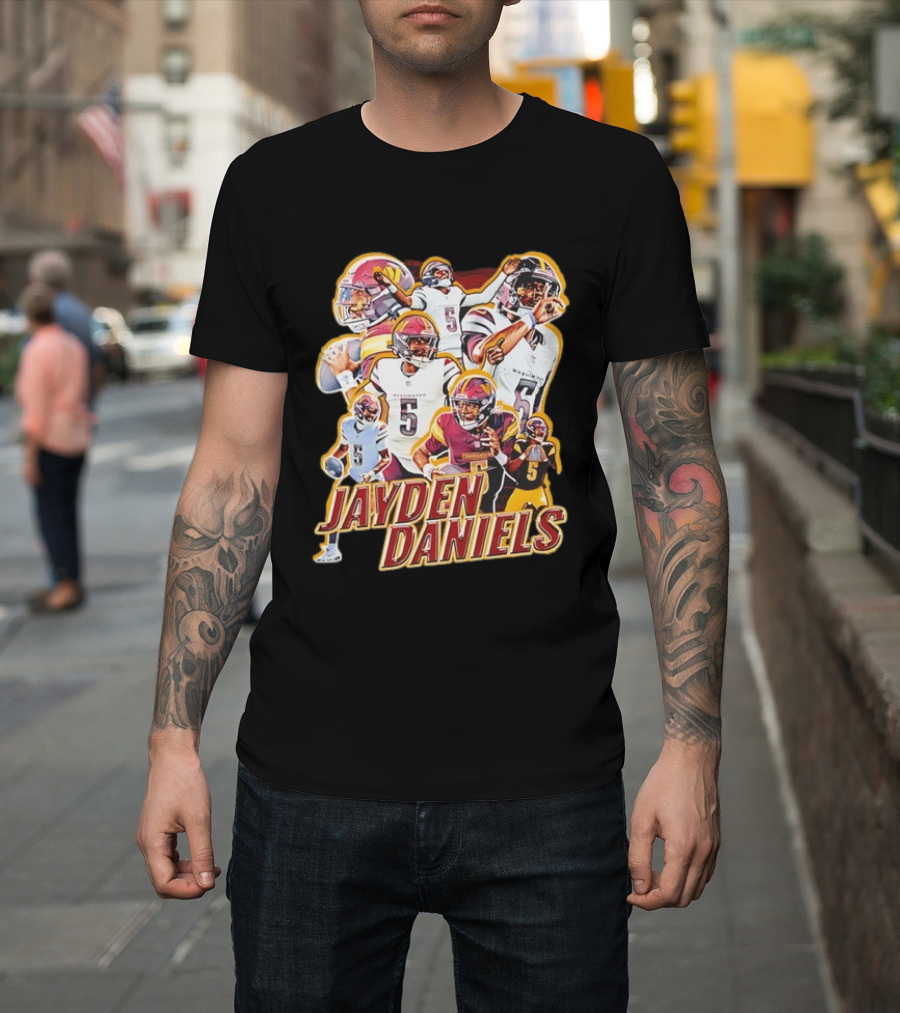 Jayden Daniels Washington Commanders Quarterback Number 5 T-Shirt