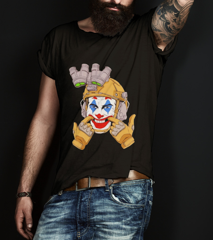 Joker Tactical Soldier Helmet Night Vision Clown Face T-Shirt