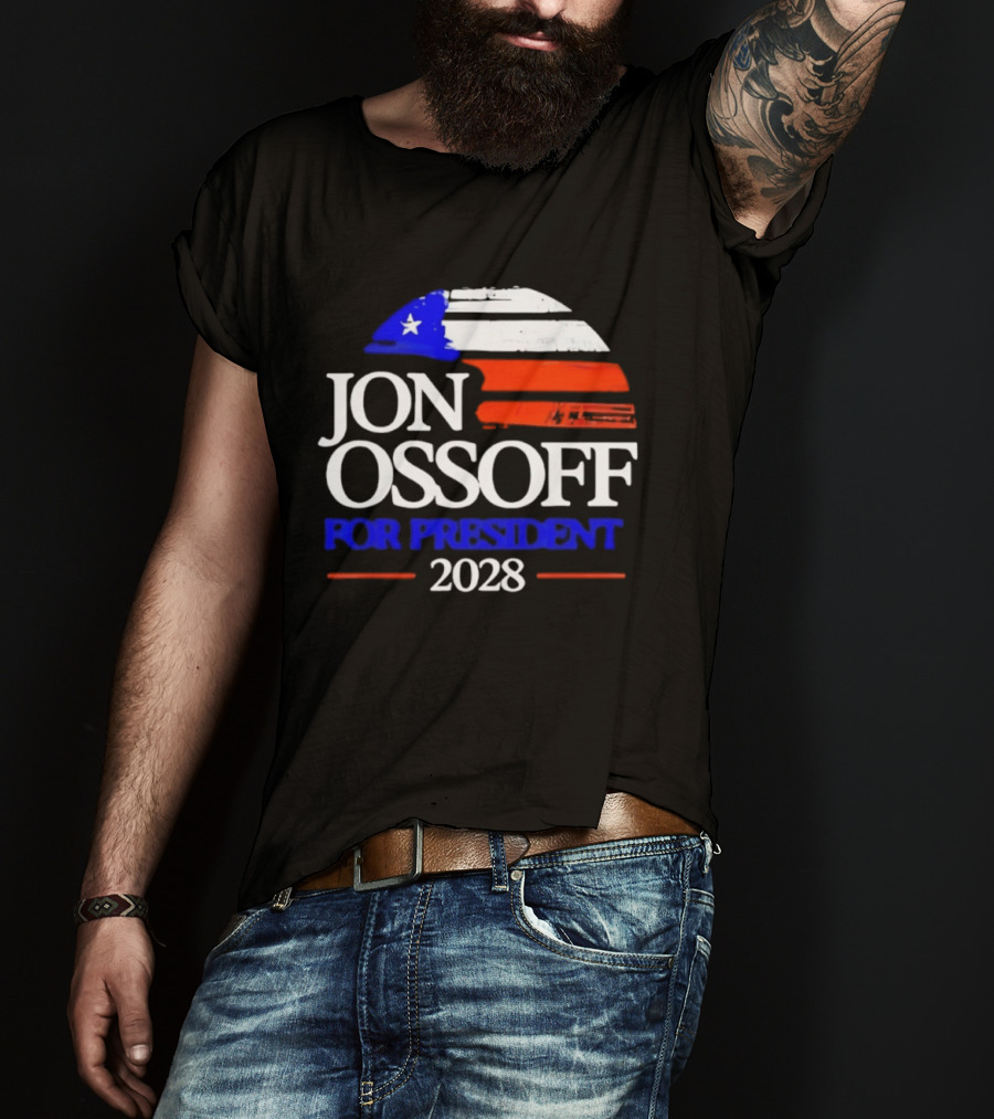 Jon Ossoff For President 2028 American Flag T-Shirt