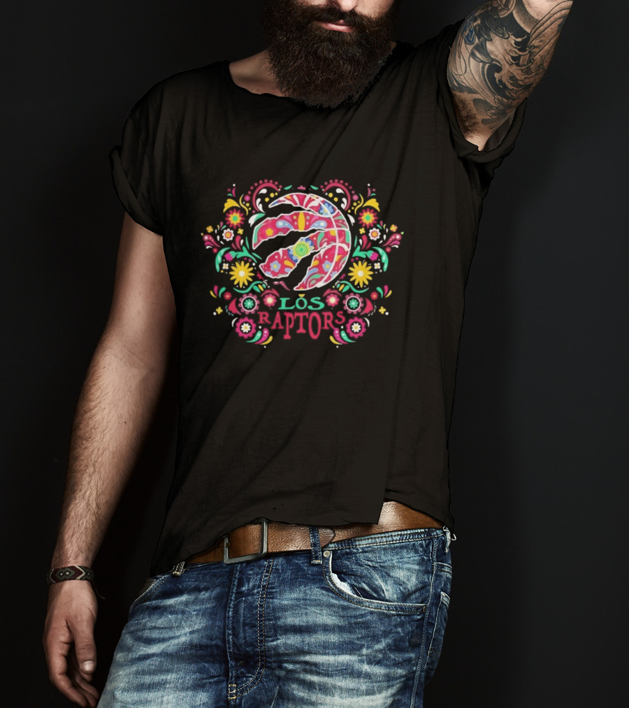 Toronto Raptors Dia De Los Muertos Floral NBA 2026 Los Raptors T-Shirt