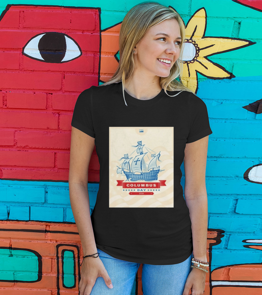 USDA Columbus Day 2026 Ship Celebration Stars And Stripes T-Shirt