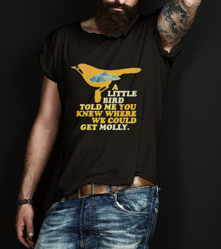 A Little Bird Told Me You Knew Where We Could Get Molly Text With Cartoon Bird T-Shirt