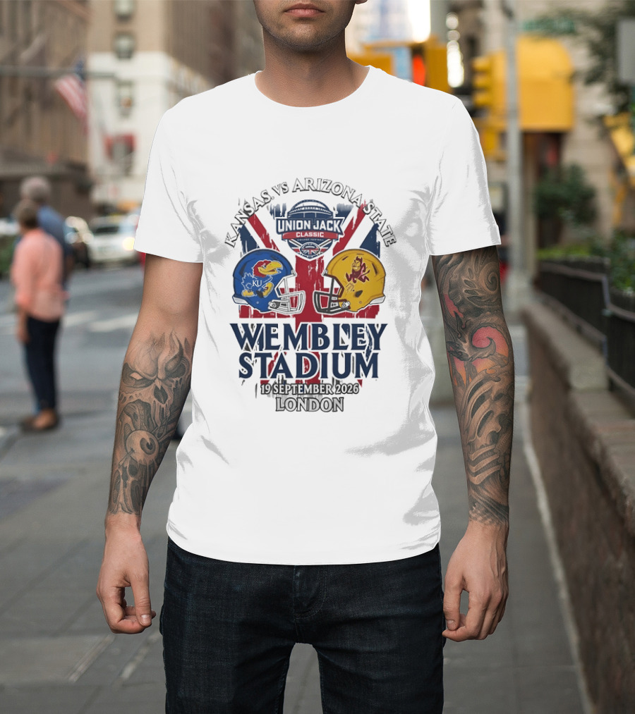 Kansas Vs Arizona State Union Jack Classic Wembley Stadium 19 September 2026 London T-Shirt