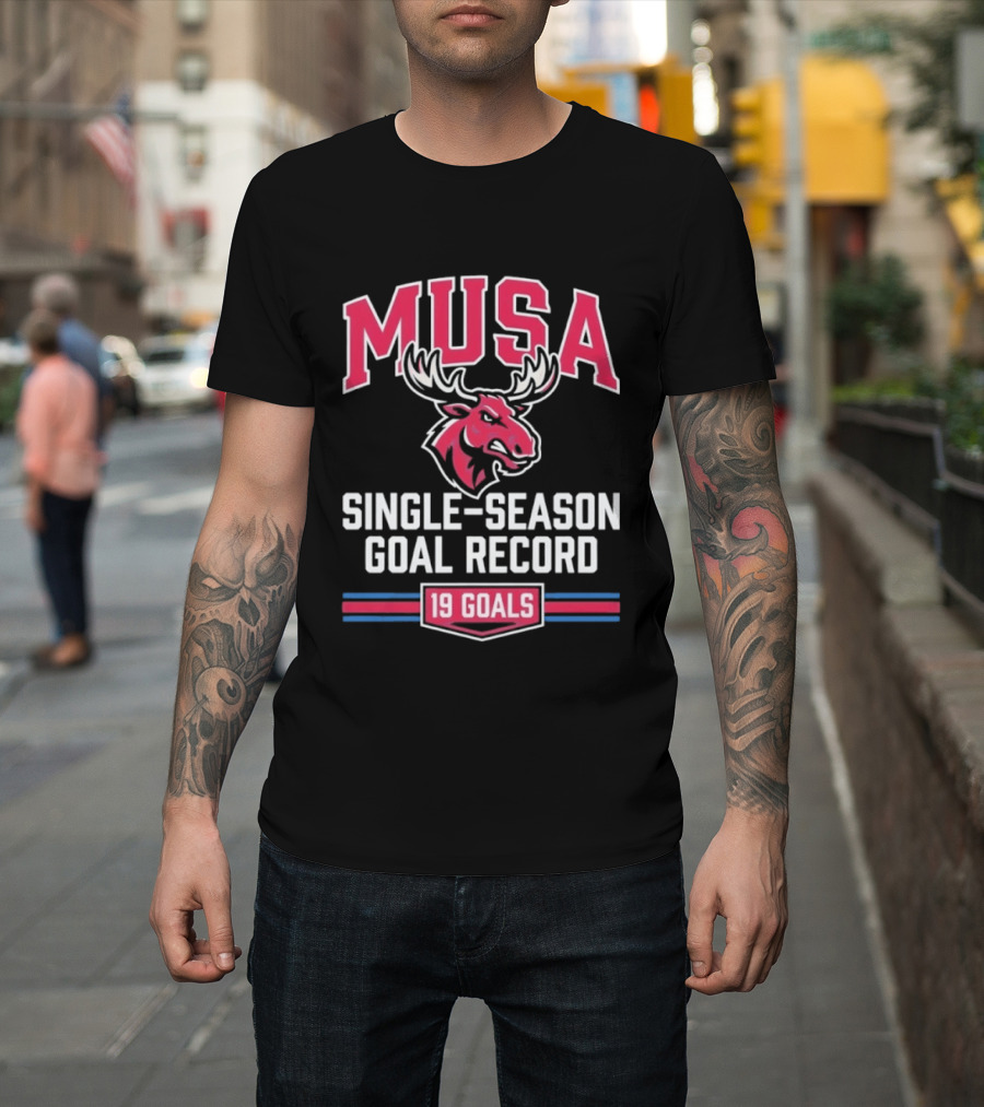 MUSA Single Season Goal Record 19 Goals Moose T-Shirt