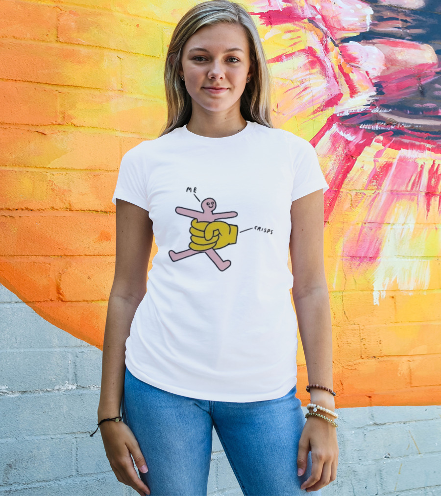 Me Being Held By Crisps Snack Relatable Meme T-Shirt