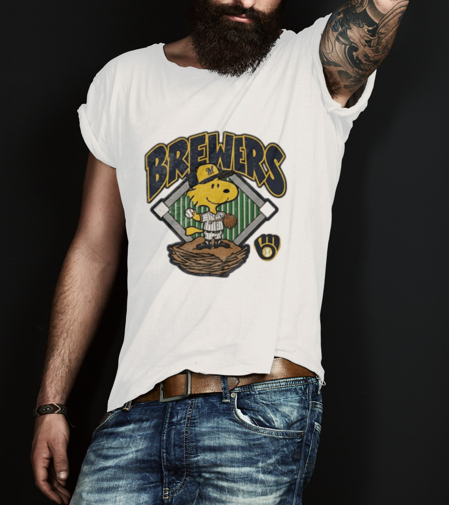 Brewers Snoopy Baseball Milwaukee Win Our Way T-Shirt