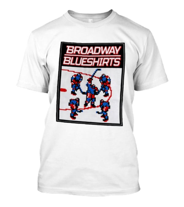 Broadway Blueshirts New York Rangers NHL Pixel Hockey Players T-Shirt