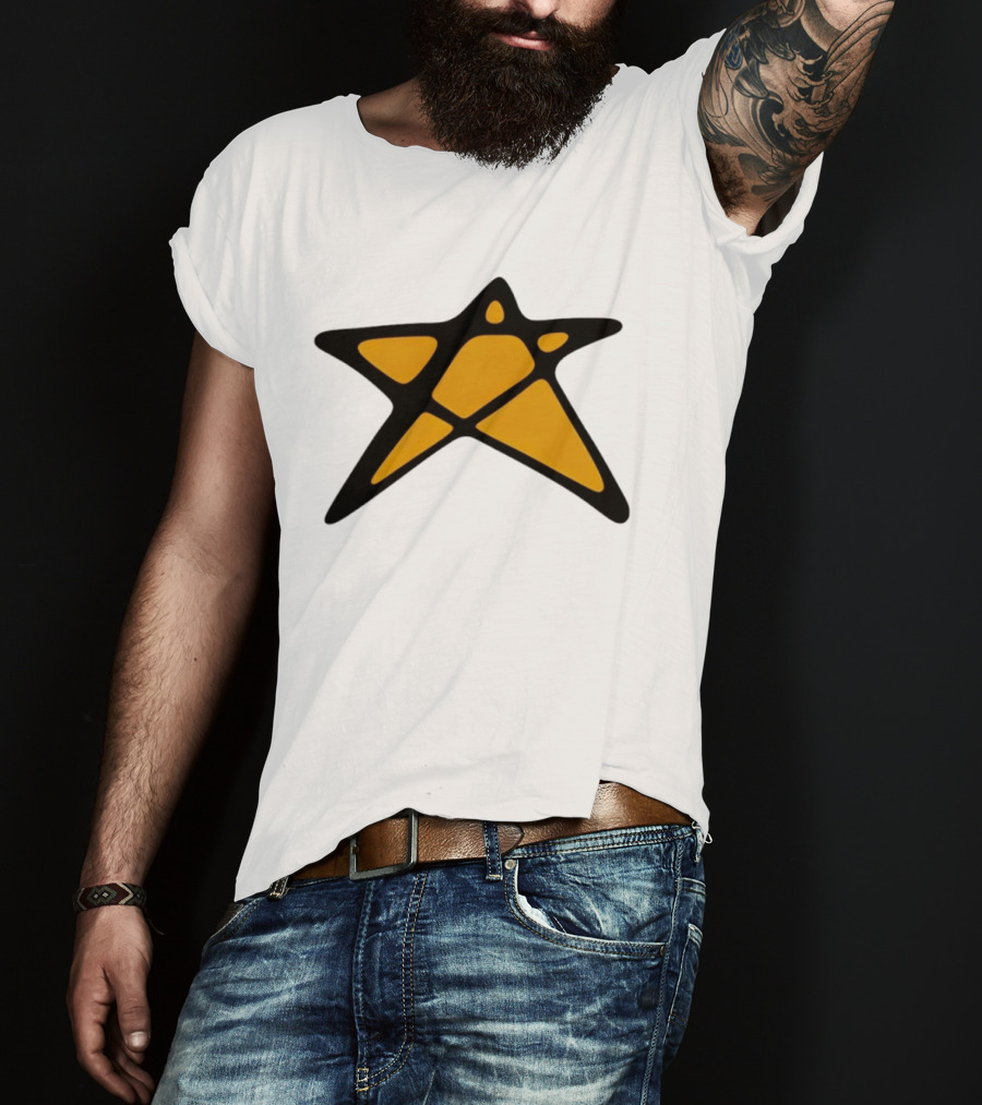 Orange Star Shape Unique Abstract T-Shirt
