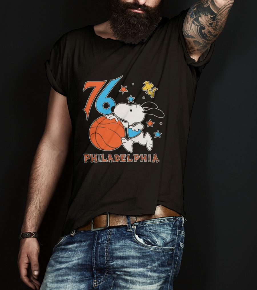 76 Philadelphia Snoopy Basketball Peanuts T-Shirt