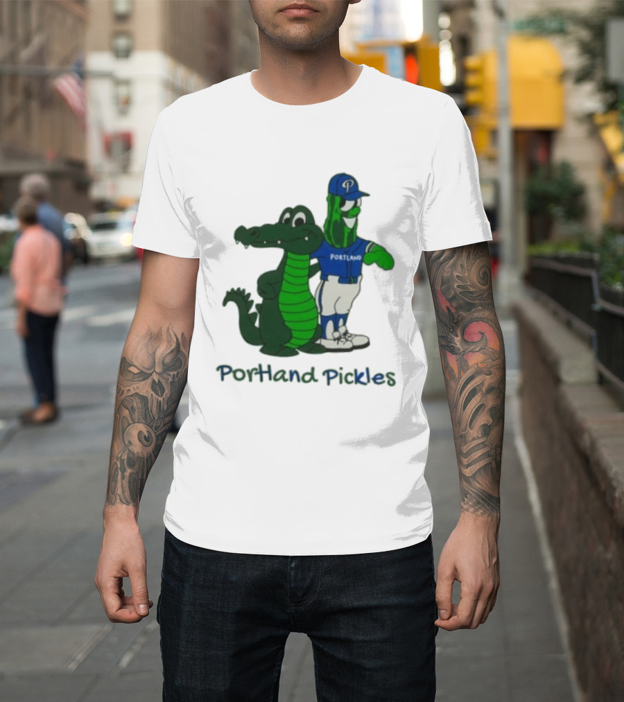 Portland Pickles And Gator Baseball Team Mascots T-Shirt