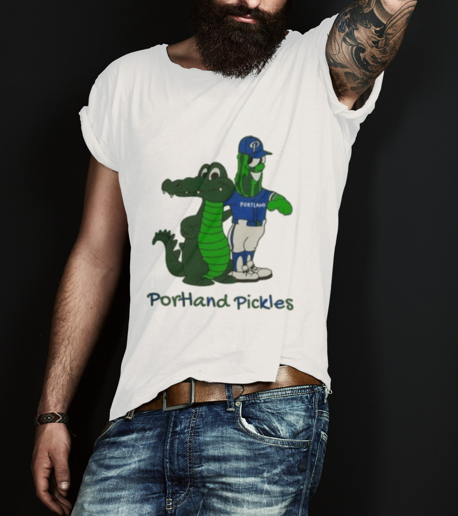 Portland Pickles And Gator Baseball Team Mascots T-Shirt