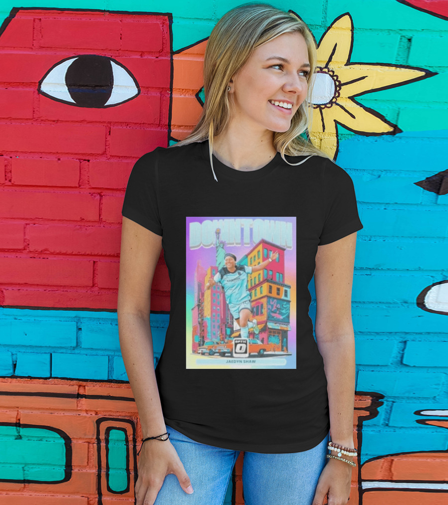 Downtown Jaedyn Shaw Optic Donruss Card Gotham FC Cityscape T-Shirt