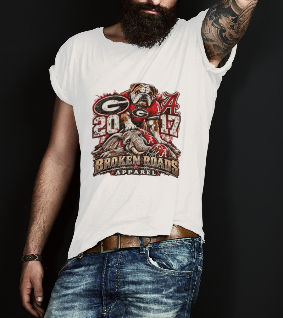 Georgia Bulldogs Vs Alabama 2017 Broken Roads Apparel Vintage Rivalry T-Shirt