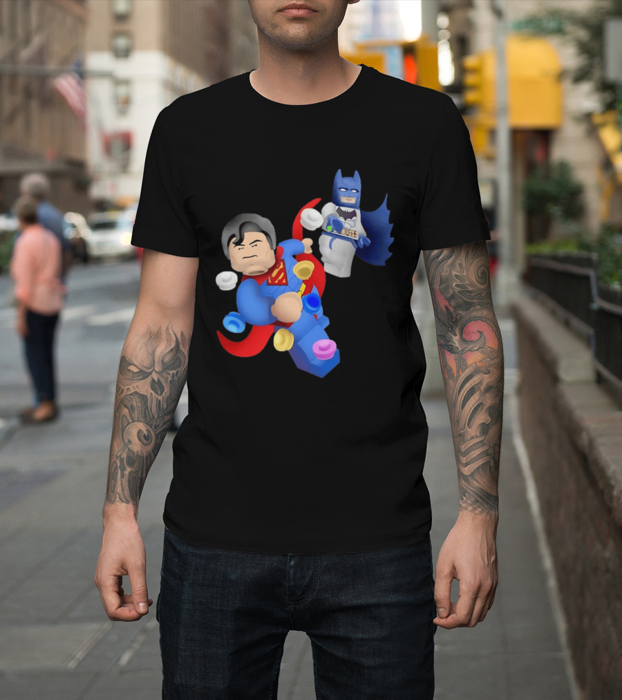 Lego Superman Batman Action Figures Dynamic Duo T-Shirt