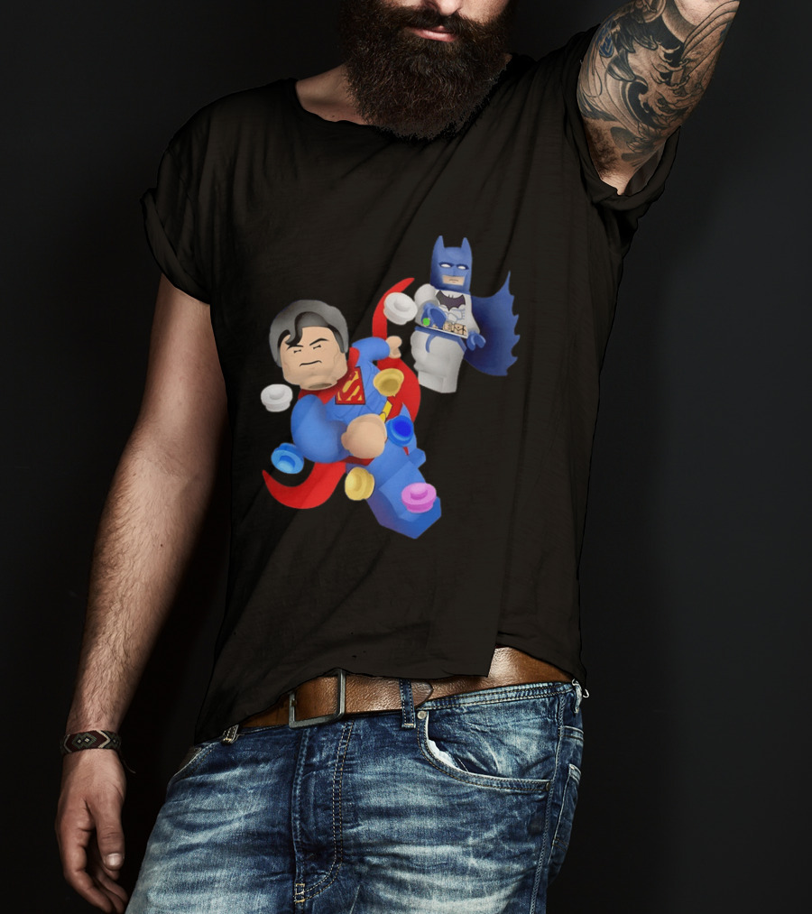 Lego Superman Batman Action Figures Dynamic Duo T-Shirt