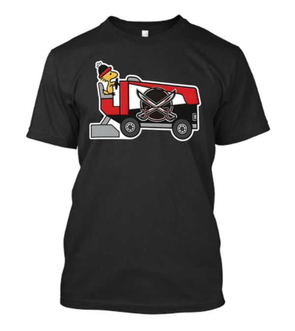 Woodstock Driving Zamboni Buffalo Sabres NHL Cartoon T-Shirt