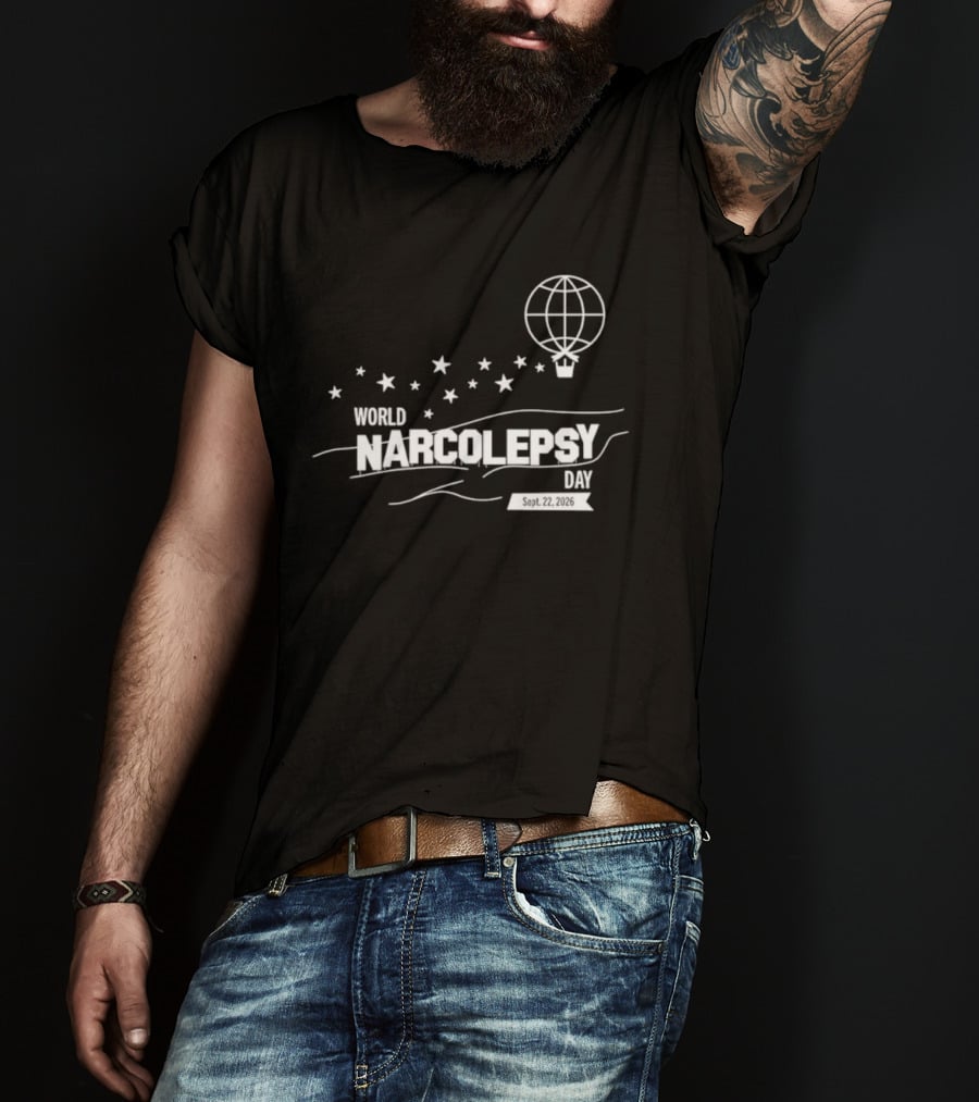 World Narcolepsy Day September 22 2026 Sleep Disorder Awareness Hot Air Balloon Stars T-Shirt