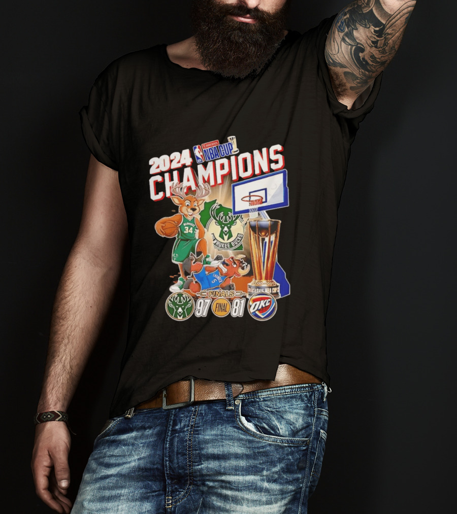 2024 NBA Cup Champions Milwaukee Bucks 97 81 Final T-Shirt