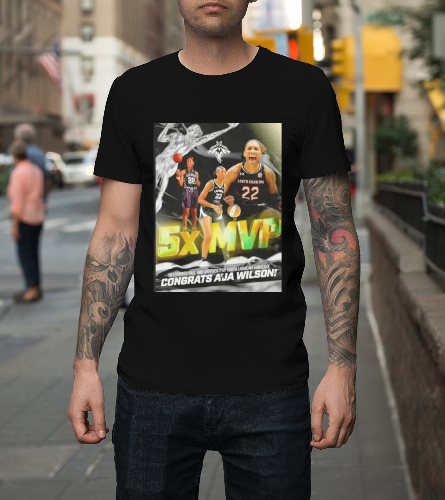 Heathwood Hall University Of South Carolina Gamecock 5x MVP Congrats A'ja Wilson T-Shirt