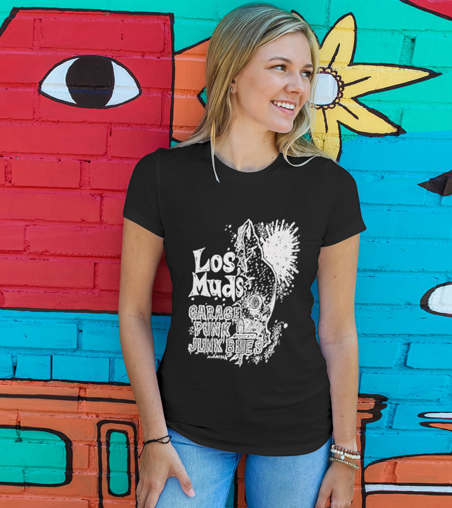 Los Muds Garage Punk Junk Blues Mudhitch Mohawk Sketch T-Shirt