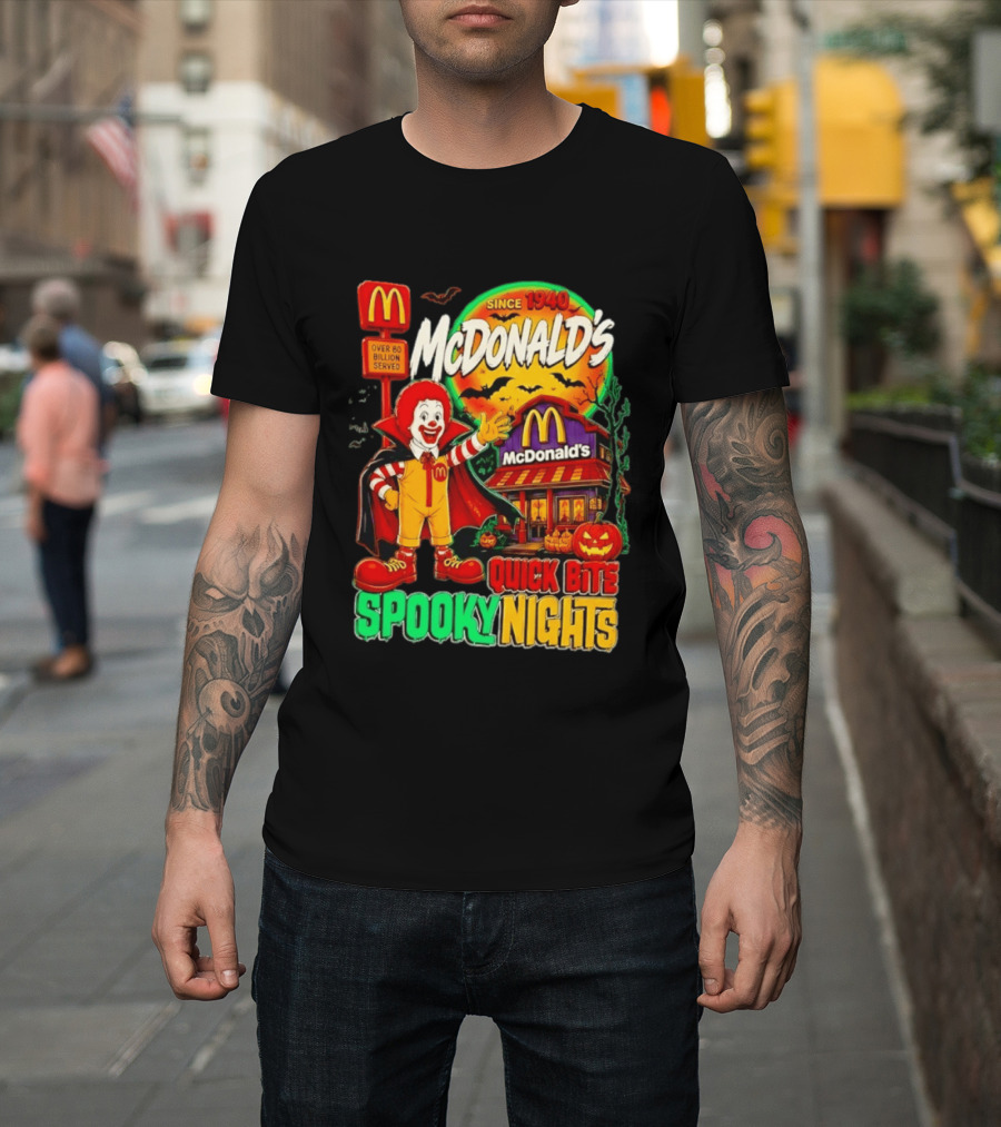 McDonald's Ronald McDonald Spooky Nights Quick Bite Since 1940 Over 60 Billion Served T-Shirt