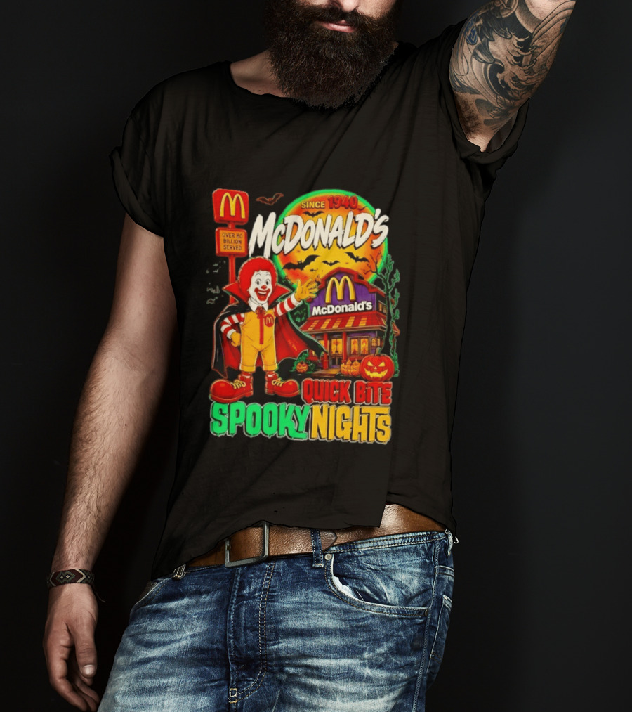 McDonald's Ronald McDonald Spooky Nights Quick Bite Since 1940 Over 60 Billion Served T-Shirt